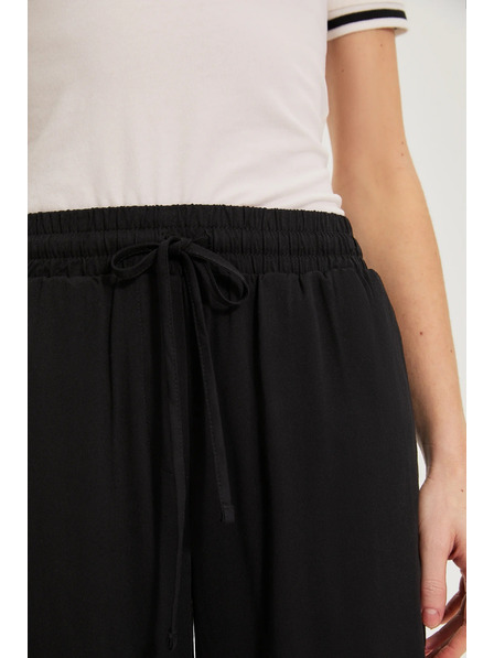 Moodo Čierne viskózové nohavice Moodo