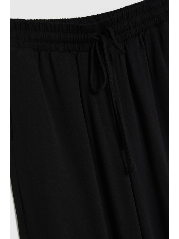 Moodo Čierne viskózové nohavice Moodo