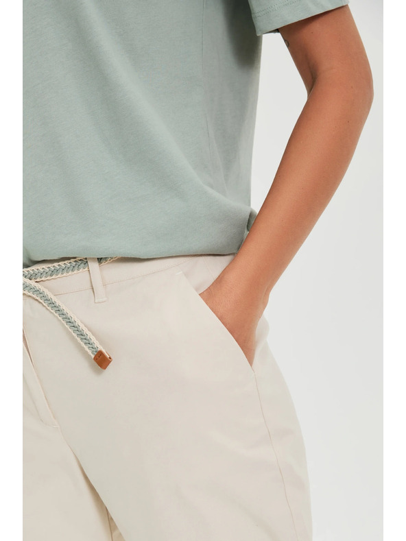 Moodo Béžové bavlnené nohavice Moodo