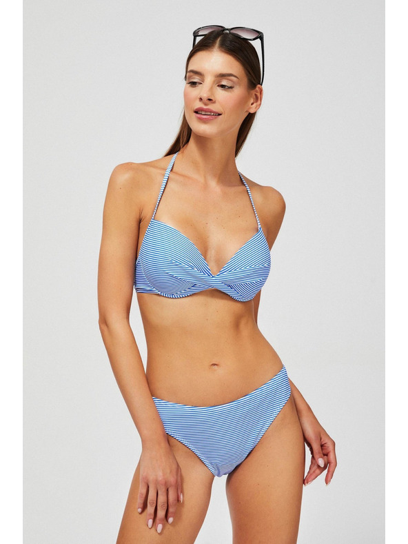 Moodo Pruhovaný modrý spodný diel plaviek Moodo