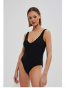 Moodo Hladké jednodielne čierne plavky Moodo