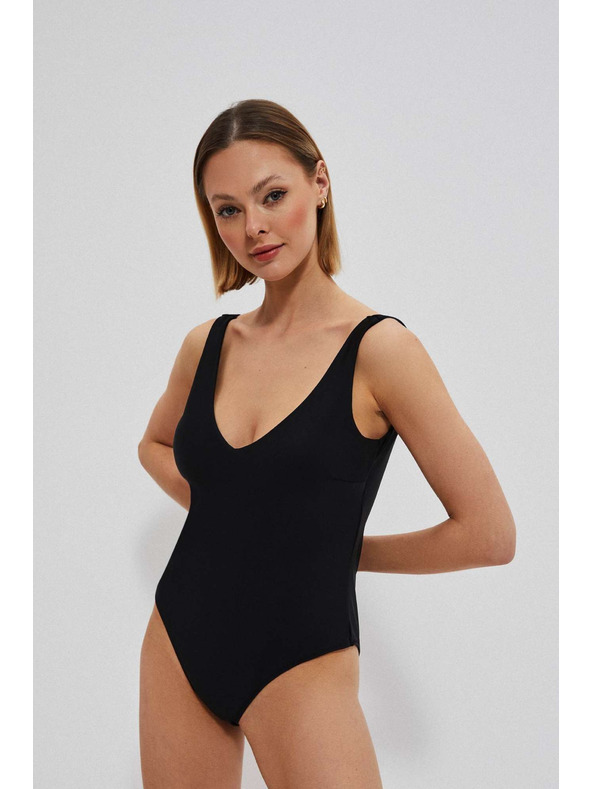 Moodo Hladké jednodielne čierne plavky Moodo