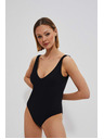 Moodo Hladké jednodielne čierne plavky Moodo