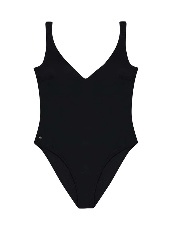 Moodo Hladké jednodielne čierne plavky Moodo
