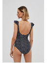 Moodo Jednodielne plavky s ozdobným výstrihom čierne Moodo