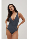 Moodo Jednodielne plavky v pruhoch tmavo modré Moodo