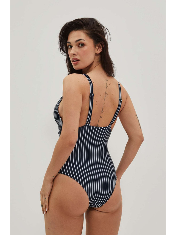 Moodo Jednodielne plavky v pruhoch tmavo modré Moodo