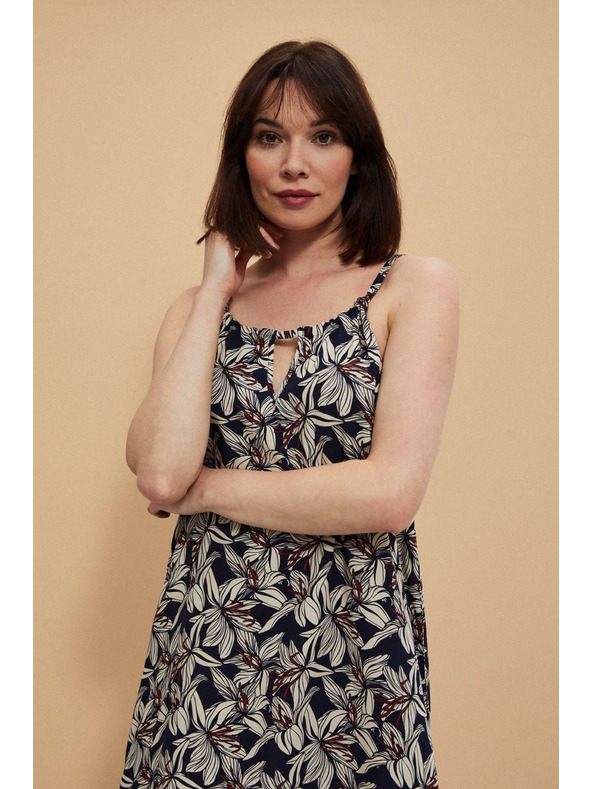 Moodo Viskózové šaty s kvetinovým vzorom Moodo