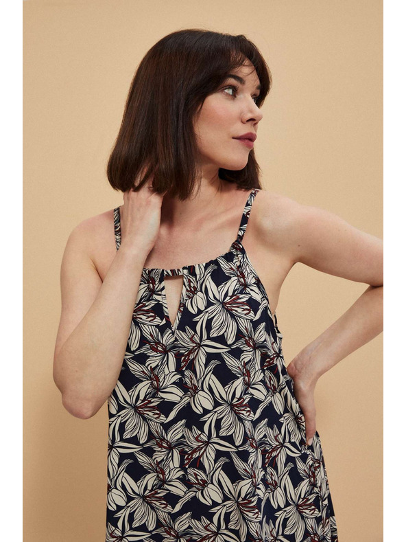 Moodo Viskózové šaty s kvetinovým vzorom Moodo