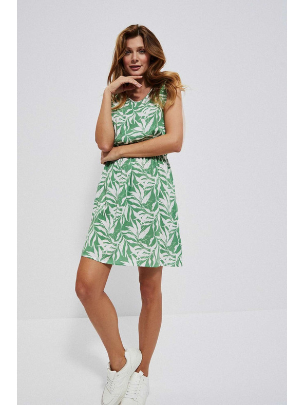 Moodo Vzorované viskózové šaty malachitové Moodo