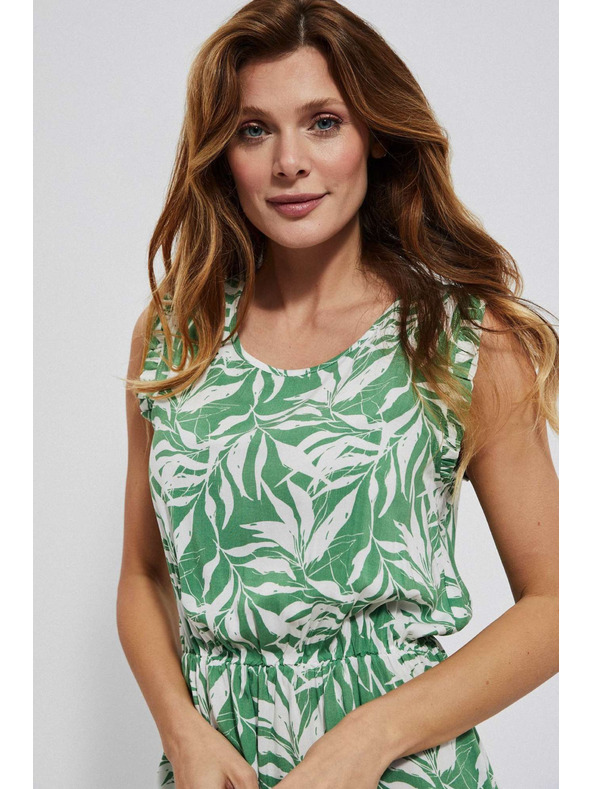 Moodo Vzorované viskózové šaty malachitové Moodo