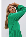 Moodo Zelené šaty s nafúknutými rukávmi Moodo