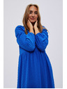 Moodo Modré šaty s nafúknutými rukávmi Moodo
