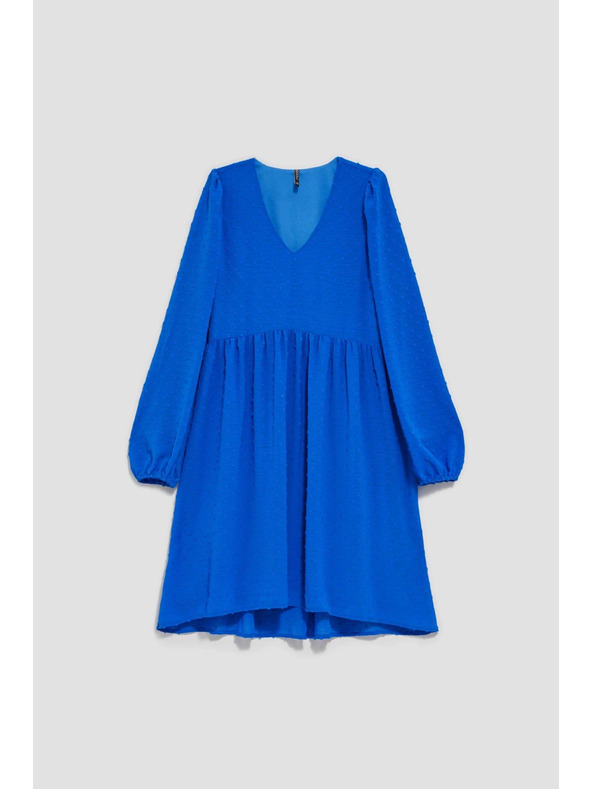 Moodo Modré šaty s nafúknutými rukávmi Moodo