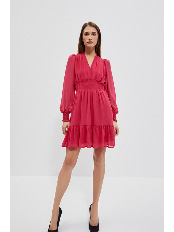 Moodo Šaty s volánom a nafúknutými rukávmi Moodo