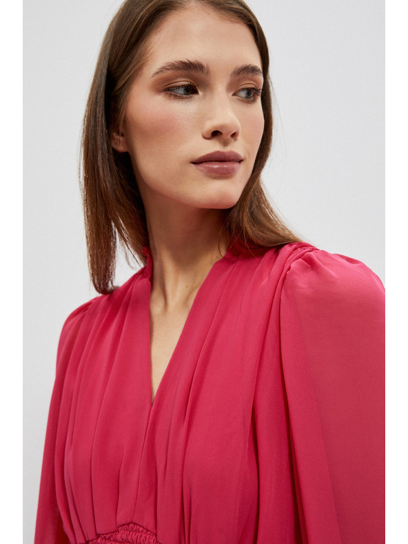 Moodo Šaty s volánom a nafúknutými rukávmi Moodo