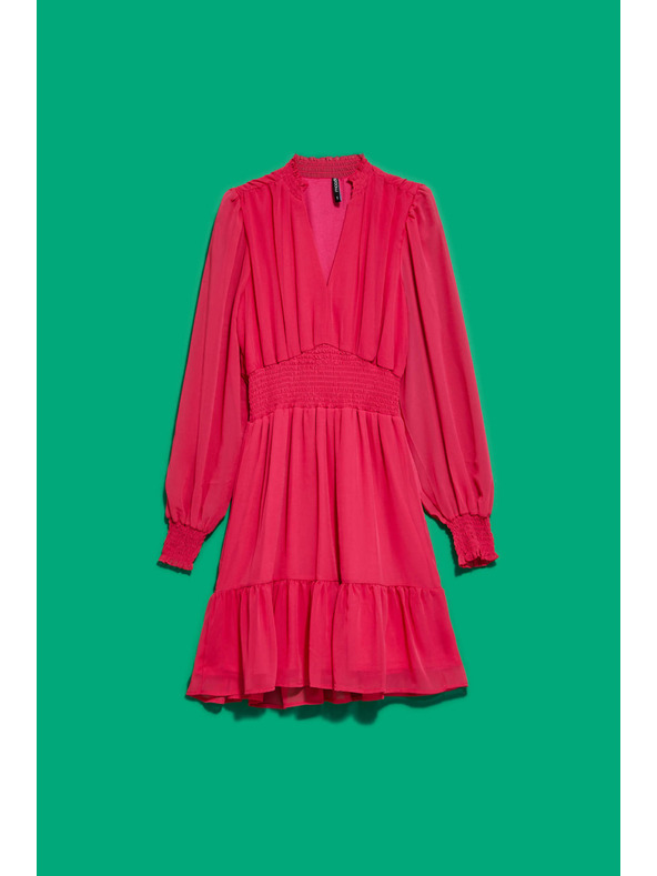 Moodo Šaty s volánom a nafúknutými rukávmi Moodo