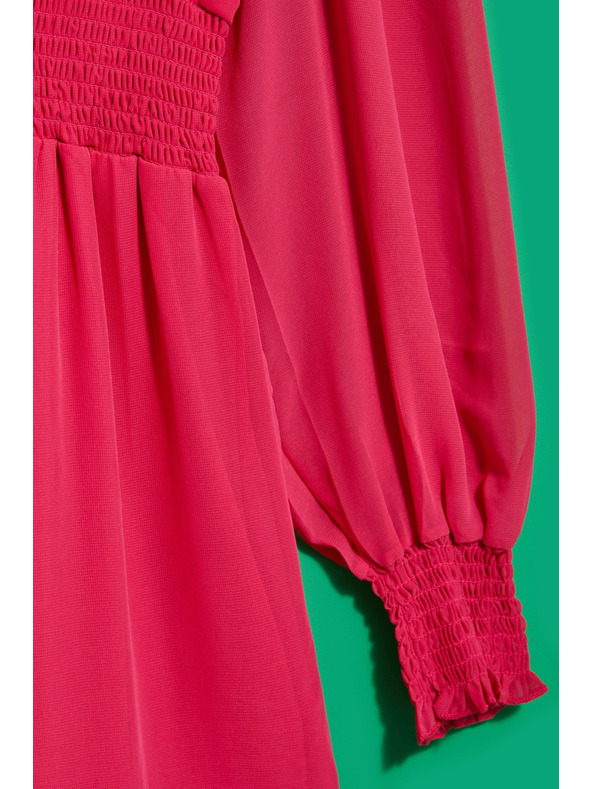 Moodo Šaty s volánom a nafúknutými rukávmi Moodo