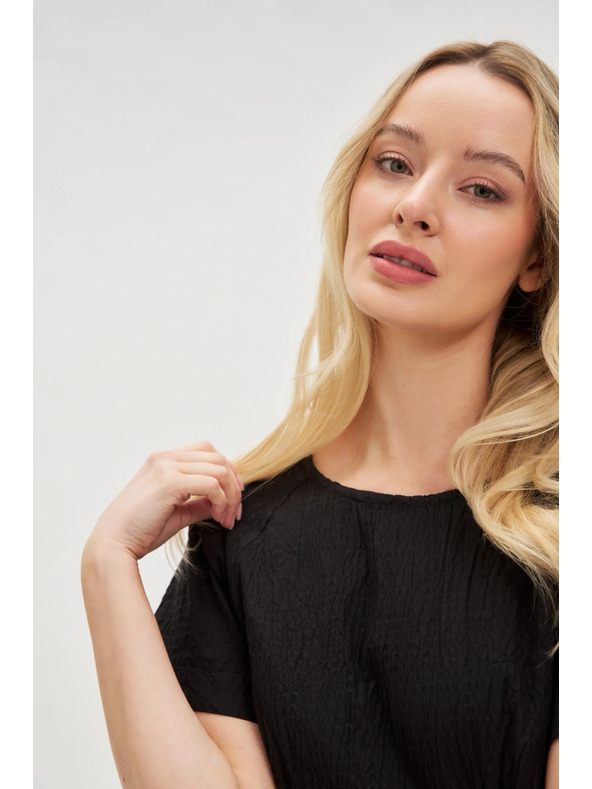 Moodo Čierne bavlnené šaty s odhalenými chrbtom Moodo