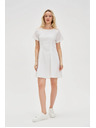 Moodo Biele bavlnené šaty s odhalenými chrbtom Moodo