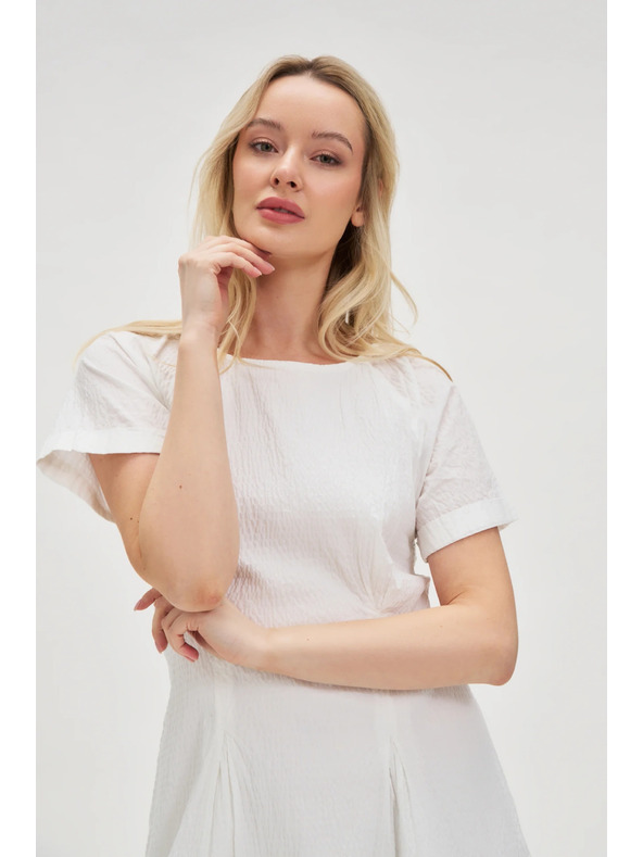 Moodo Biele bavlnené šaty s odhalenými chrbtom Moodo