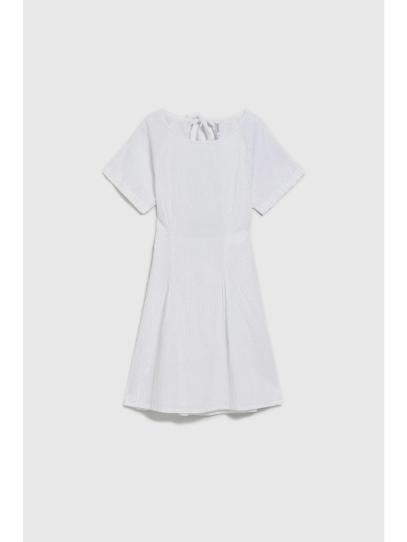 Moodo Biele bavlnené šaty s odhalenými chrbtom Moodo