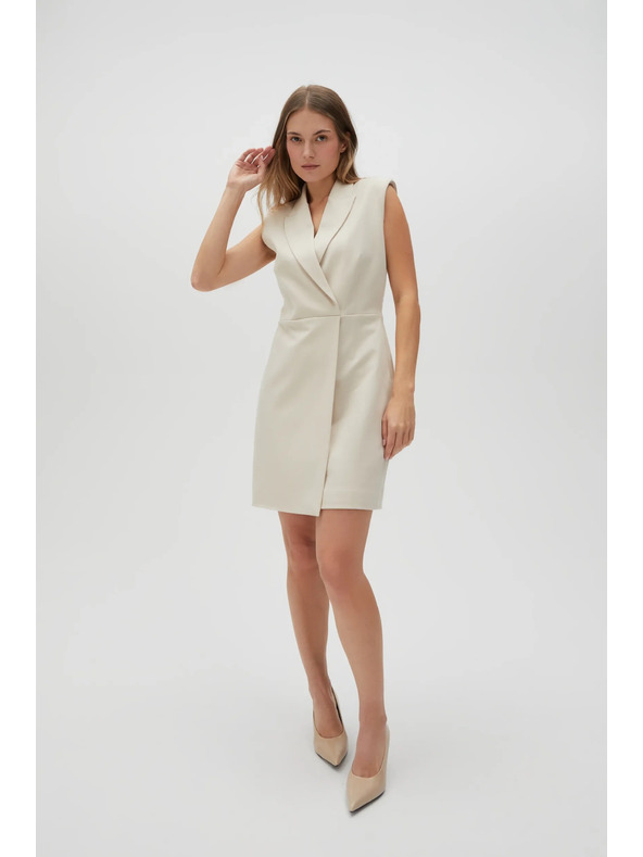 Moodo Elegantné šaty béžové Moodo