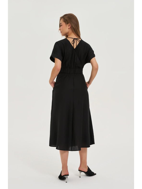 Moodo Viskózové šaty čierne Moodo