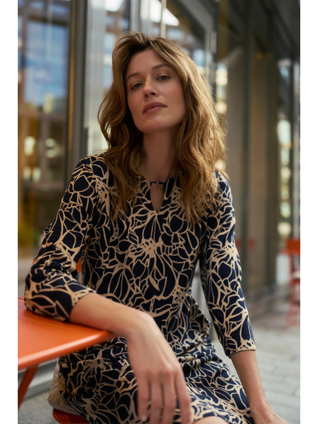 Moodo Tmavo modré kvetinové šaty Moodo