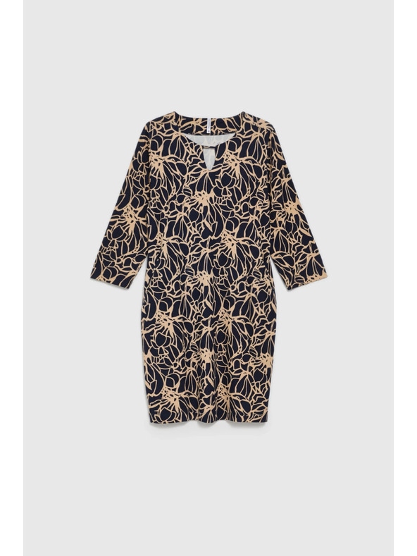 Moodo Tmavo modré kvetinové šaty Moodo