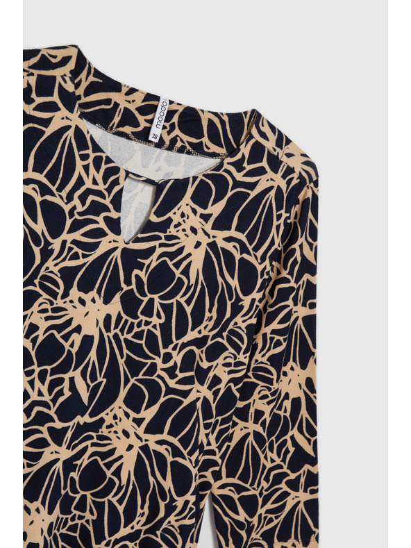 Moodo Tmavo modré kvetinové šaty Moodo