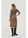 Moodo Béžové šaty s leopardím vzorom Moodo