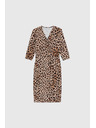 Moodo Béžové šaty s leopardím vzorom Moodo
