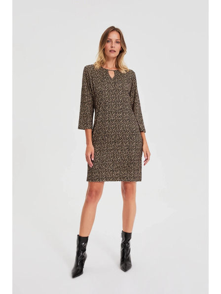 Moodo Čierne šaty s jemným vzorom Moodo