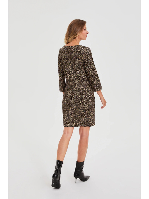 Moodo Čierne šaty s jemným vzorom Moodo