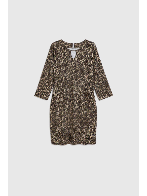 Moodo Čierne šaty s jemným vzorom Moodo