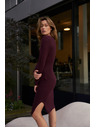 Moodo Pletené burgundské šaty Moodo