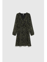 Moodo Olivové šaty so zvieracím vzorom Moodo