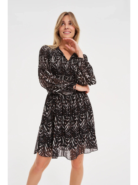 Moodo Hnedé šaty s páskom Moodo