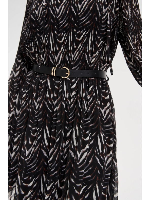 Moodo Hnedé šaty s páskom Moodo