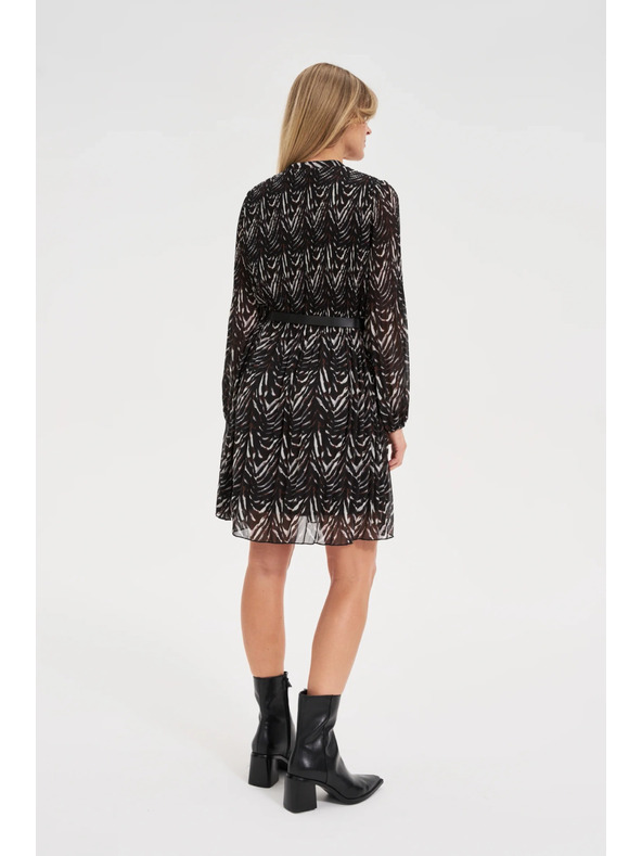 Moodo Hnedé šaty s páskom Moodo