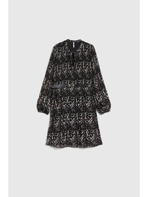 Moodo Hnedé šaty s páskom Moodo