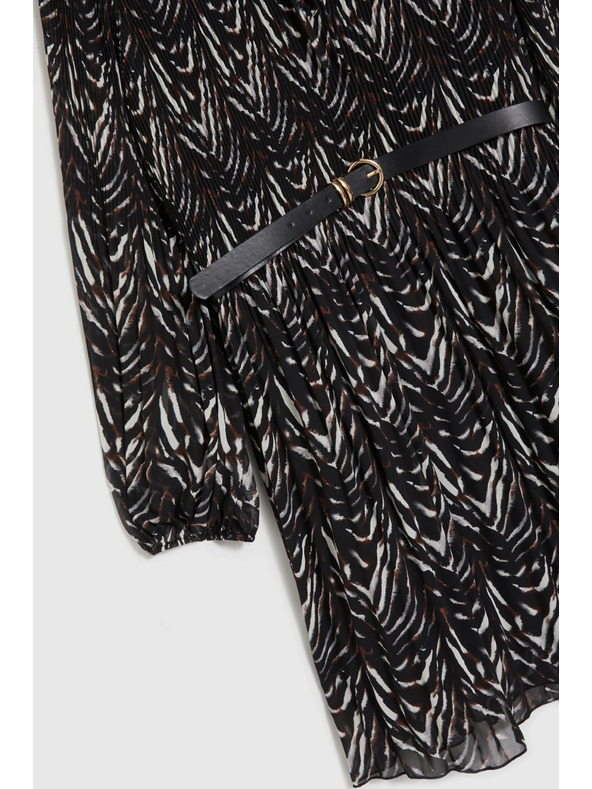 Moodo Hnedé šaty s páskom Moodo