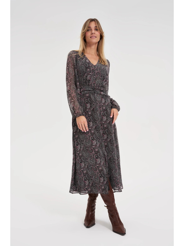 Moodo Vzorované šaty čierne Moodo