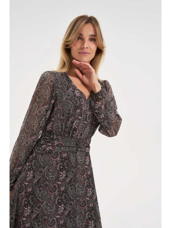 Moodo Vzorované šaty čierne Moodo