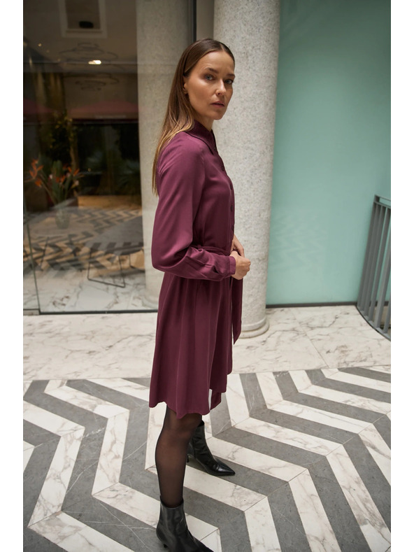 Moodo Vínové košeľové šaty Moodo