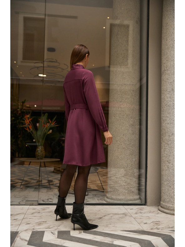 Moodo Vínové košeľové šaty Moodo