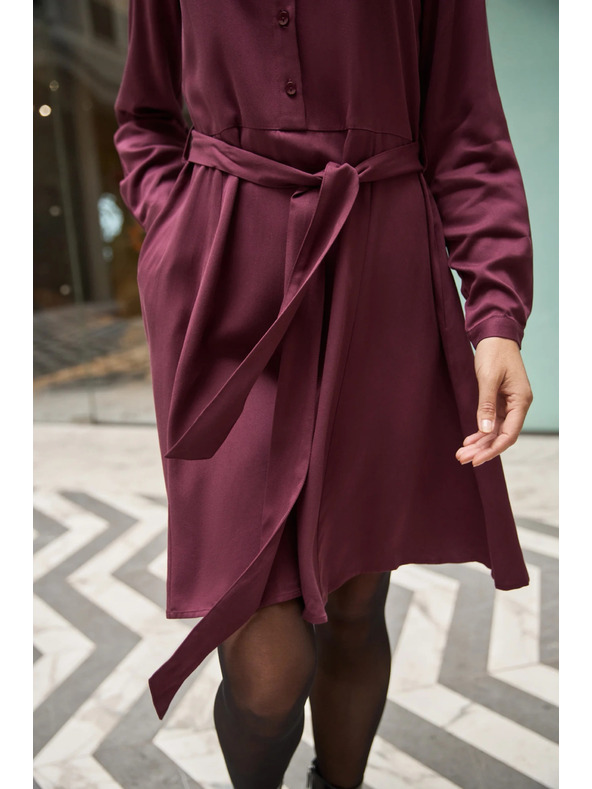 Moodo Vínové košeľové šaty Moodo