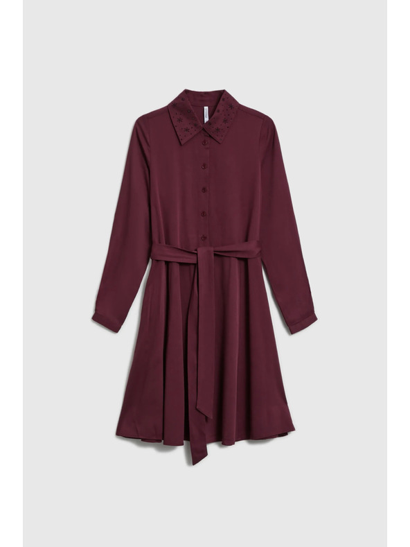 Moodo Vínové košeľové šaty Moodo
