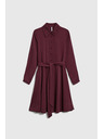 Moodo Vínové košeľové šaty Moodo